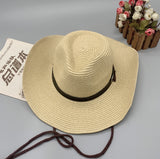 Cowgirl Hats Spring and Summer Men's Cowboy Hat Sun Hat Outdoor Sun Protection Fishing Straw Hat