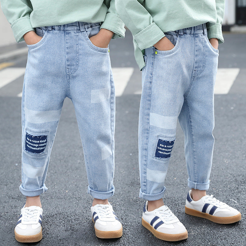 Spring and Autumn Light-Colored Jeans