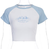 Maddy Euphoria Outfits Women's Summer Sexy Slim-Fit Short-Sleeved T-shirt for Women