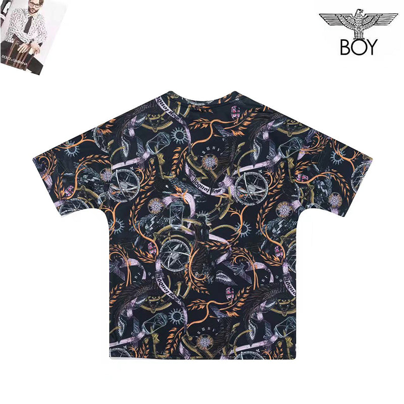 Boylondon T Shirt plus Size Sports Retro Training Slim Black Eagle
