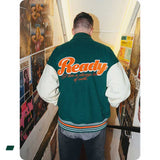 Green Varsity Jacket Autumn and Winter Baseball Uniform Three-Dimensional Towel Embroidery Sports Jacket Jacket Men