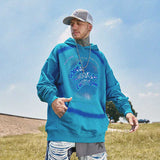 Mens Fall Outfits High Street Graffiti Printed Hoodie Loose Casual Top Men