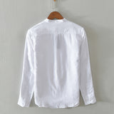 White Work Shirts Spring/Summer Men's Casual Stand Collar Shirt