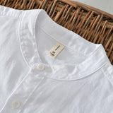 White Work Shirts Spring/Summer Men's Casual Stand Collar Shirt