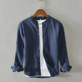 White Work Shirts Spring/Summer Men's Casual Stand Collar Shirt