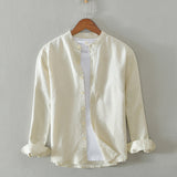 White Work Shirts Spring/Summer Men's Casual Stand Collar Shirt