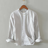 White Work Shirts Spring/Summer Men's Casual Stand Collar Shirt