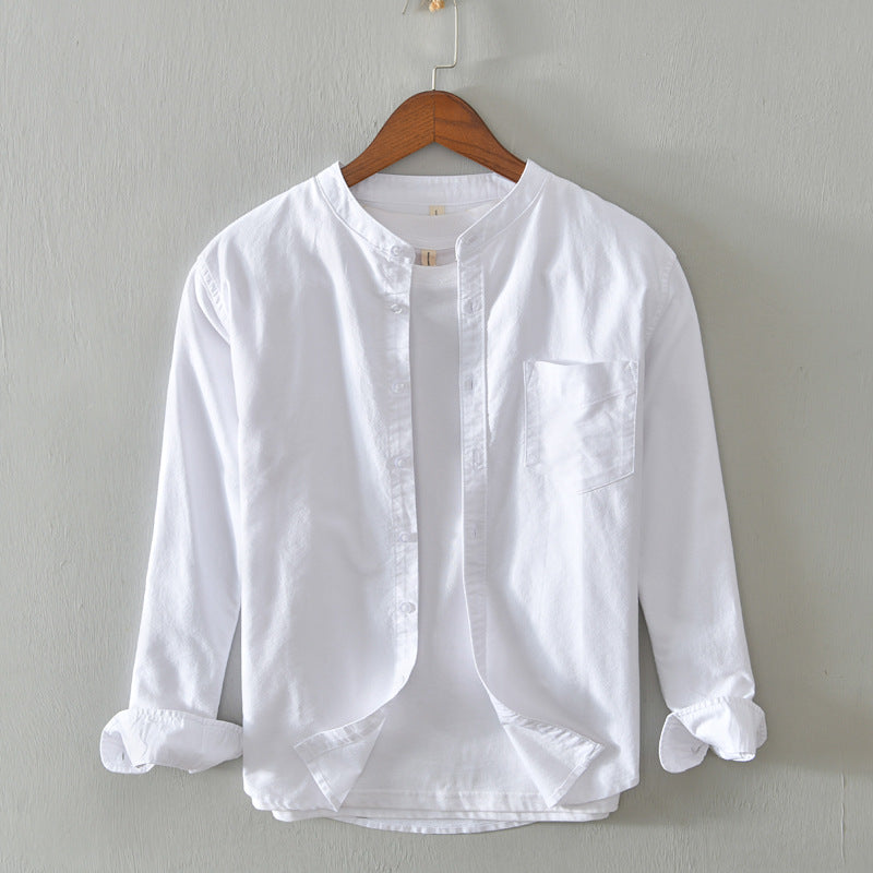 White Work Shirts Spring and Autumn Men's Cotton Long Sleeve Men's Shirt