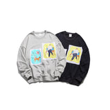 Preppy Aesthetic Sweatshirt Loose Pullover Sweatershirt Men's round Neck Autumn