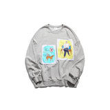 Preppy Aesthetic Sweatshirt Loose Pullover Sweatershirt Men's round Neck Autumn