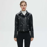 Leather Biker Coat Gothic Leather Jacket Women Pu Jackets Short Spring and Autumn Leather Coat