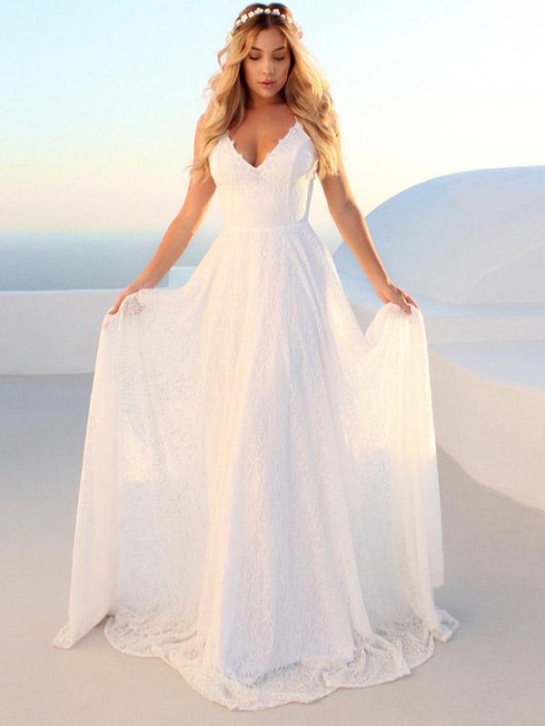 White Sexy Lace Sling Dress Cottagecore Aesthetic  Flowy Dresses