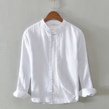 White Work Shirts Spring/Summer Men's Casual Stand Collar Shirt
