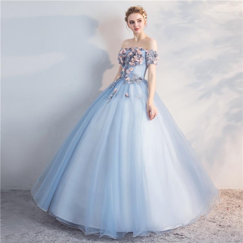 Women's Evening Dress Ball Gown Princess Quinceanera Wedding Dresses Stage Performance Pettiskirt Wedding Photography Off-Shoulder Fashion Dress