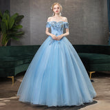 Women's Evening Dress Ball Gown Princess Quinceanera Wedding Dresses Fashion Vocal Performance Puffy Evening Dress