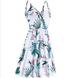 Homecoming Dresses Women'S Summer V-Neck Printed Pleated Casual Large Swing Dress With Pockets