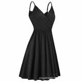 Homecoming Dresses Women'S Summer V-Neck Printed Pleated Casual Large Swing Dress With Pockets