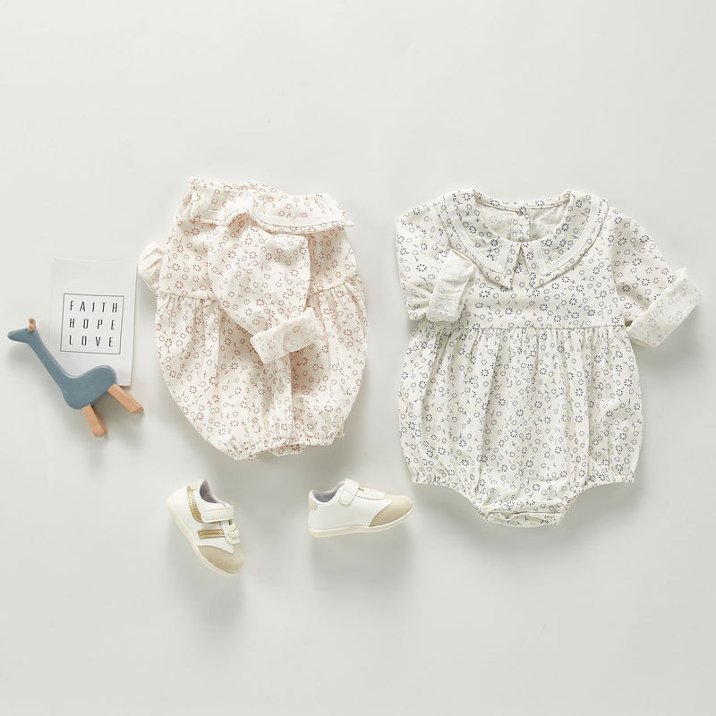 Autumn Rompers Fall Long-Sleeve Jumpsuit Floral Pure Cotton Triangle Rompers