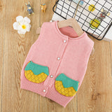 Boys Sweater Vest Fall Winter Kids' Sweater Pineapple Cute Cardigan Vest Jacket