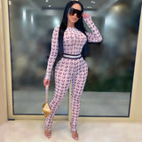 See through Pants Suit Fashion Sexy Nightclub Mesh See-through One-Piece