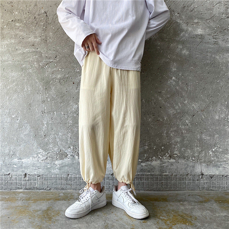 Men Pants Men's Pants Summer Thin Solid Color Casual Pants