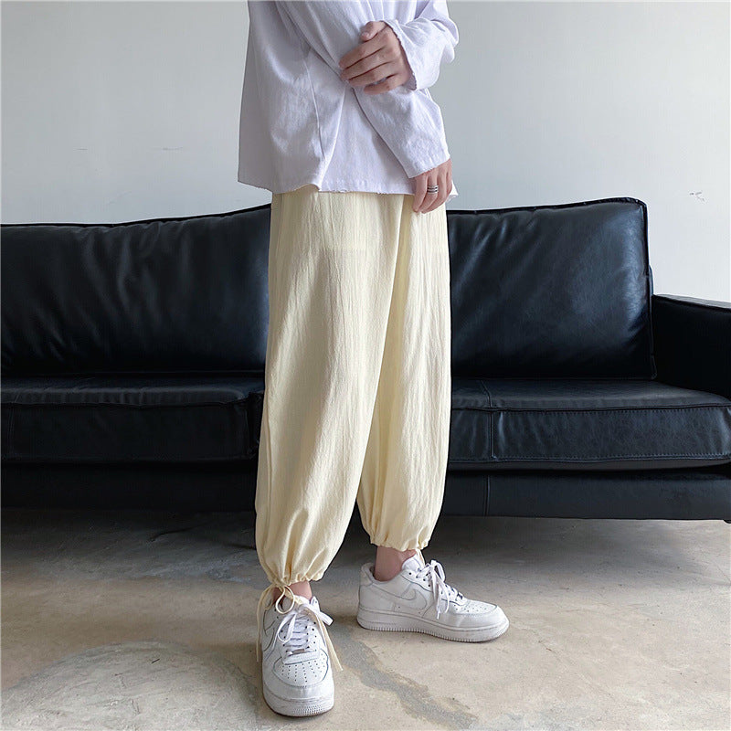 Men Pants Men's Pants Summer Thin Solid Color Casual Pants