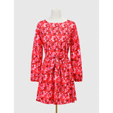 Nina Parker Graffiti Dress Fashionable Flower Print Long Sleeve Dress