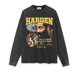 James Harden Shirt Vintage Harden Printed Long Sleeve T-shirt Heavy Loose