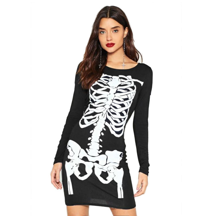 Skull Dress T-shirt Skull Dress Cosplay Party