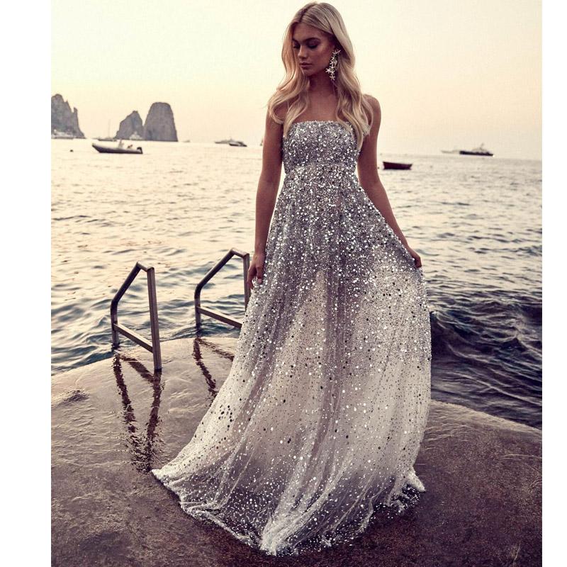 Sexy  Backless Bronzing Cottagecore Aesthetic Rhinestone Dresses