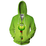 Grinch Hoodie Christmas Green Fur Monster Grinch 3D Sweater