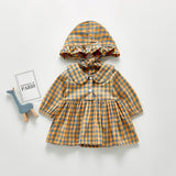 Autumn Rompers Plaid Baby's Gown Long-Sleeve Jumpsuit Romper Outwear