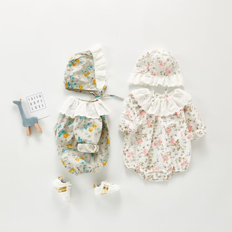 Autumn Rompers Long Sleeve Lace Collar Jumpsuit Baby Sweet Romper