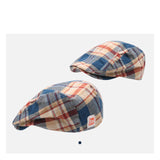 Check Beret Hat Plaid Men and Women Peaked Cap Beret