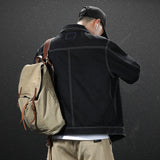 Denim Varsity Jacket Spring and Autumn Denim Jacket Men's Loose Pure Cotton Workwear Jacket