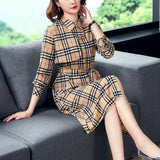 Vintage Shirt Dress Long Sleeve Tartan plaid dress