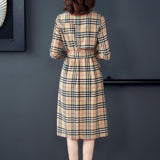 Vintage Shirt Dress Long Sleeve Tartan plaid dress
