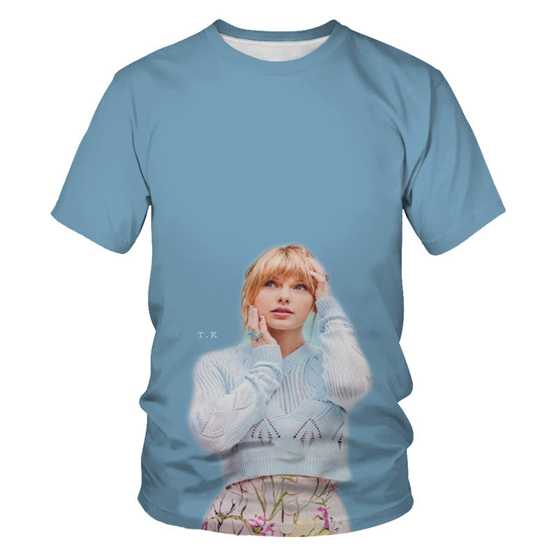 Taylor Swift Merch Men's T-shirt 3D Digital Printing Short Sleeve