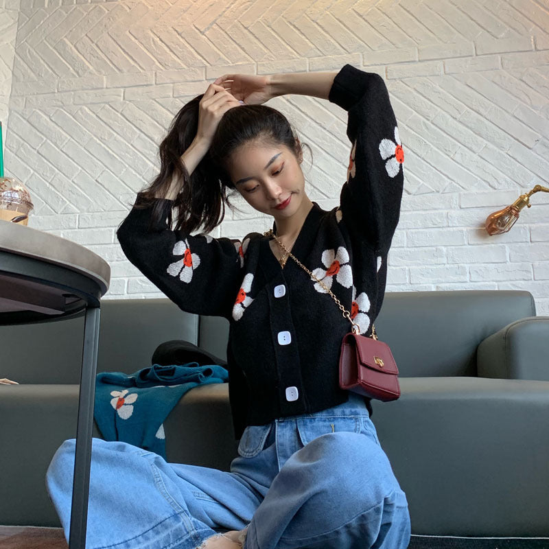 Preppy Aesthetic Sweater Spring and Autumn Coat Loose Autumn Short