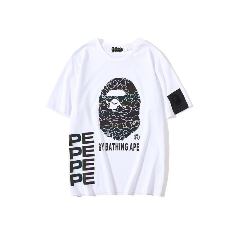 Shark Print T Shirt Summer Reflective Color T-Shirt Short Sleeve