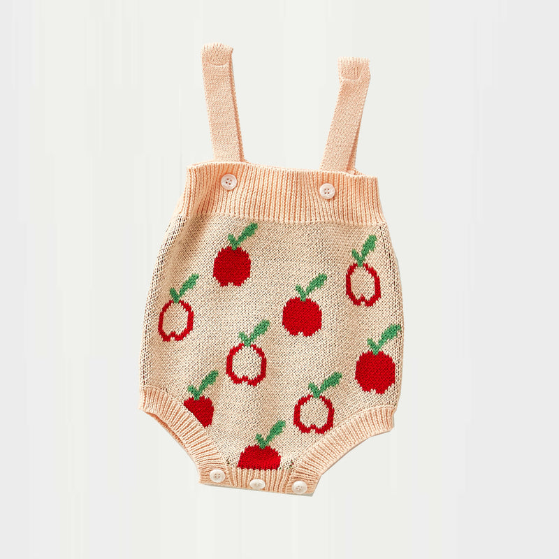 Autumn Rompers Apple Coat Strap Jumpsuit Romper