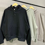 Fog Fear Of God Essentials Hoodie Henry Collar Button Hoodie Terry Coat