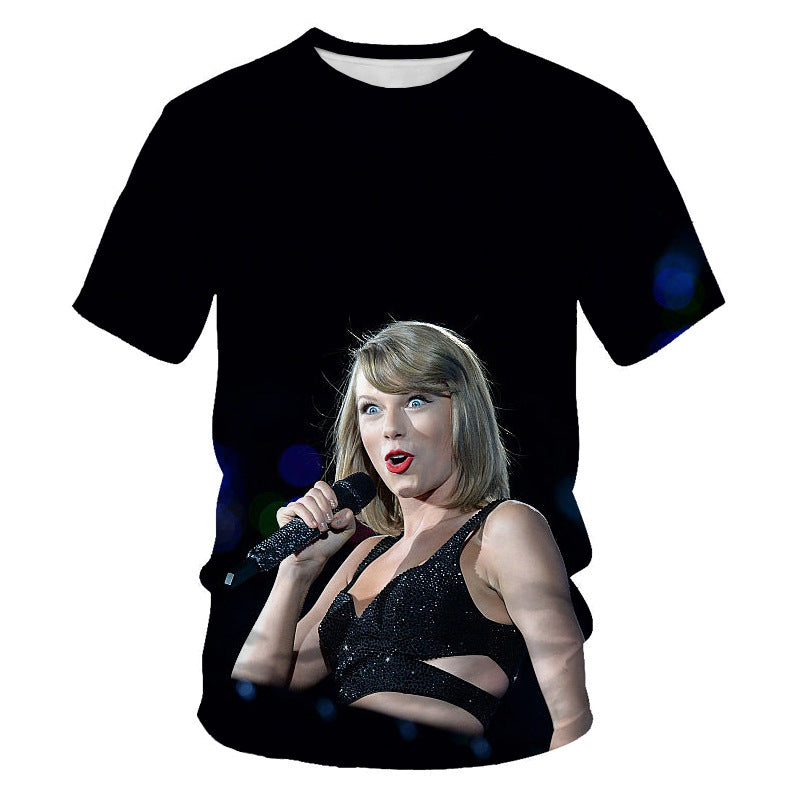 Taylor Swift Merch Men's T-shirt 3D Digital Printing Short Sleeve
