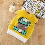 Boys Sweater Vest Kids' Sweater Autumn and Winter Cartoon Vest Baby