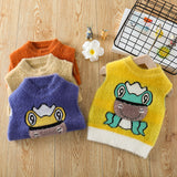 Boys Sweater Vest Kids' Sweater Autumn and Winter Cartoon Vest Baby