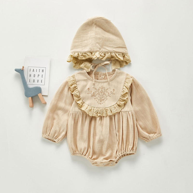 Autumn Rompers Princess Linen Romper Fashion Lace Romper