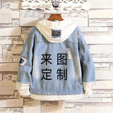 Comic Denim Jacket Anime Male Fashion Denim Jacket