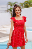 Milkmaid Dress Polka Dot Vest Dress Backless Sexy Red Solid Color dresses