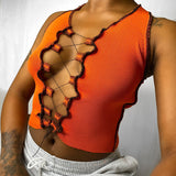 Music Festivals Rave Outfits Girls Tops Autumn and Winter Women's Slim Vest