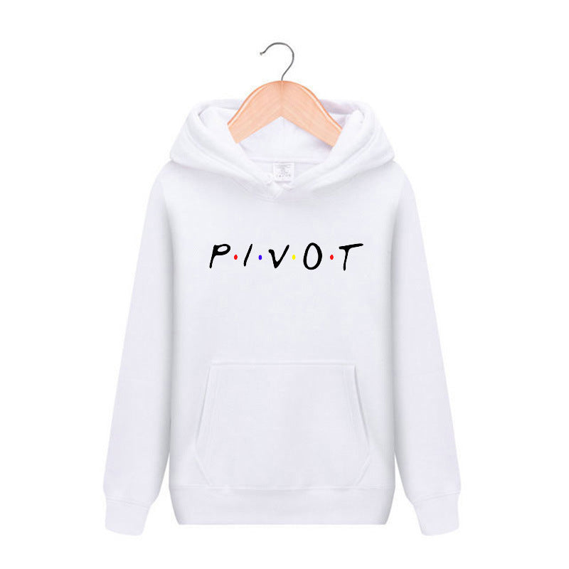 Friends Joey Hoodie Letter Print Men and Women plus Velvet Hooded Pullover